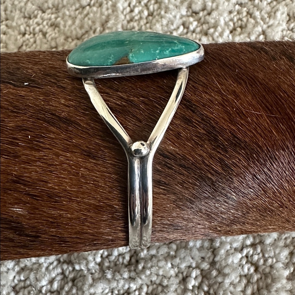Native American Sterling Silver Turquoise Cuff Bracelet signed SW 925 - Picture 10 of 15
